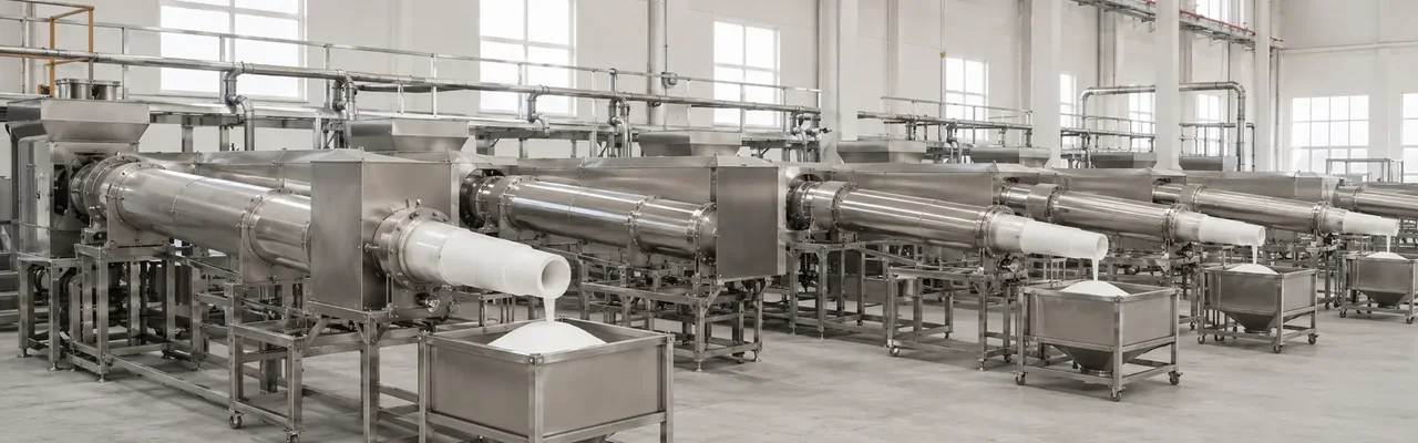 Quartz sand calcination tube drying production line