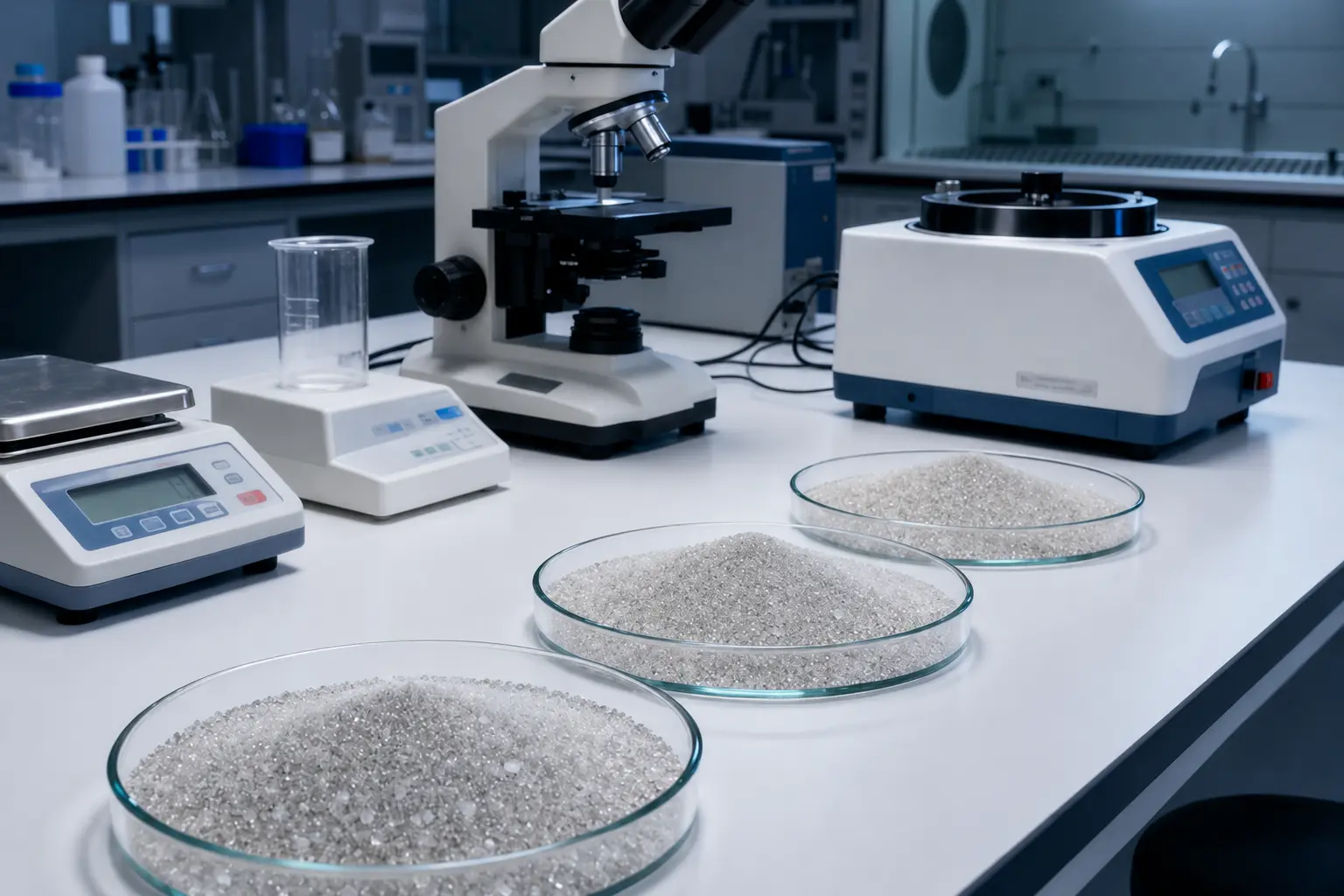 Laboratory equipment for quartz and mineral testing