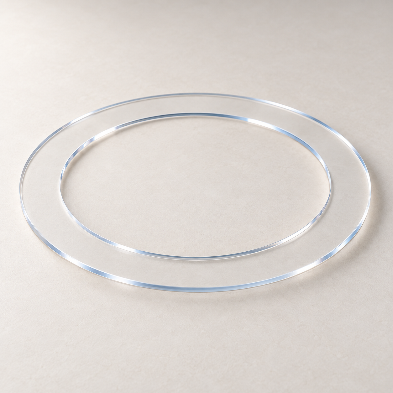 Thin continuous precision quartz annular plate
